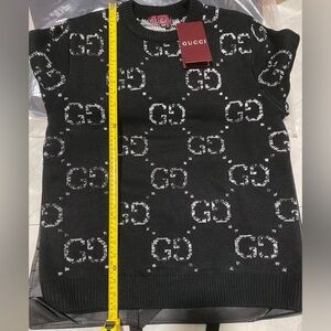 Gucci Black Sweater with White GG Pattern